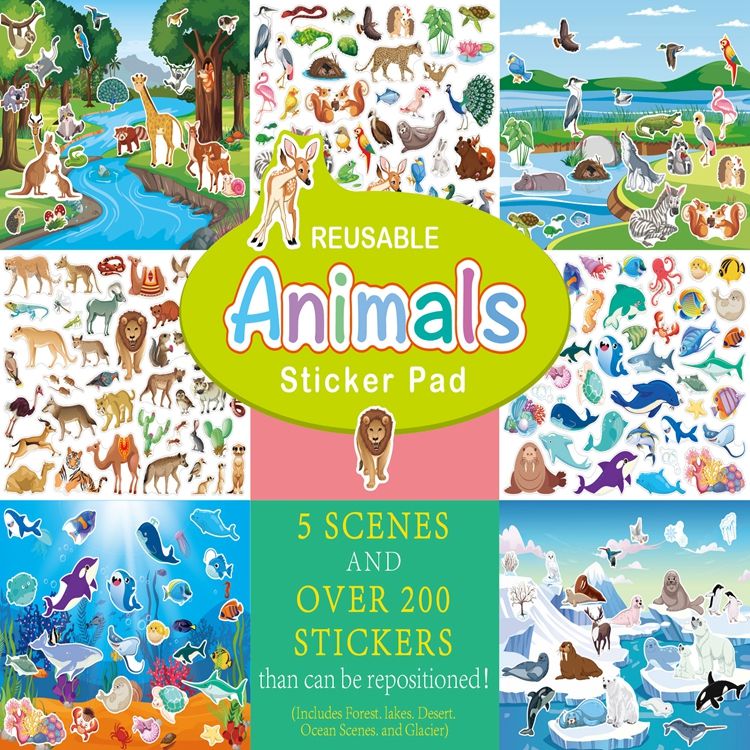 Reusable Animals Theme Sticker Pad