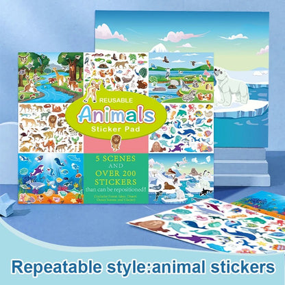 Reusable Animals Theme Sticker Pad